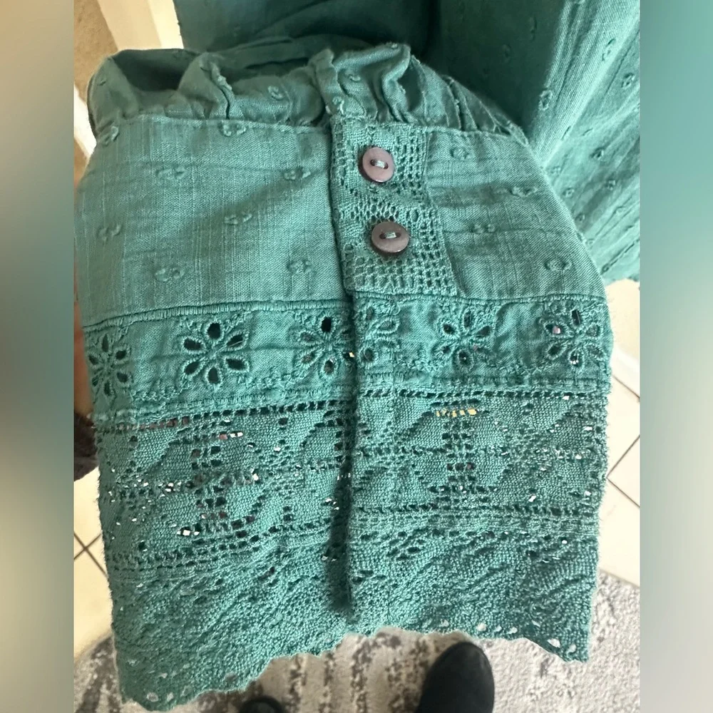 Free People Teal Blouse- Medium- NWOT - Picture 5 of 11